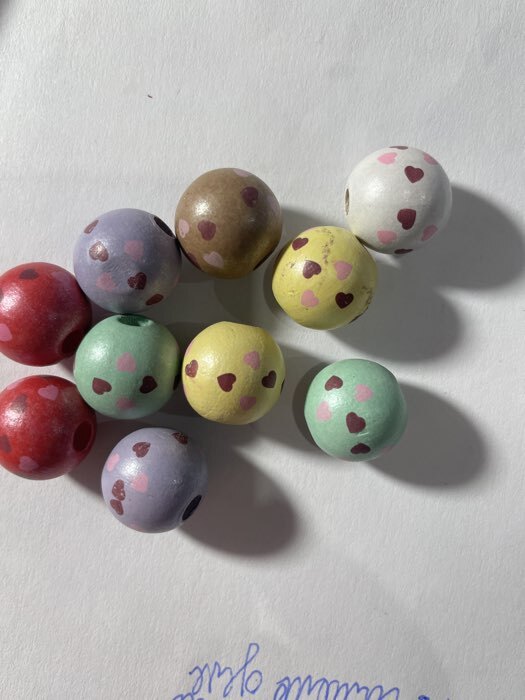 Фотография покупателя товара Набор бусин для рукоделия и плетения «Арт Узор. Сердечки на шариках», 10 шт., дерево, d=1.6 см - Фото 1