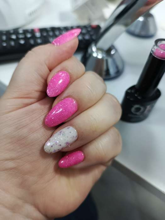 Фотография покупателя товара Гель лак для ногтей, светоотражающий, трехфазный, 8 мл, LED/UV, розовый (012) - Фото 1