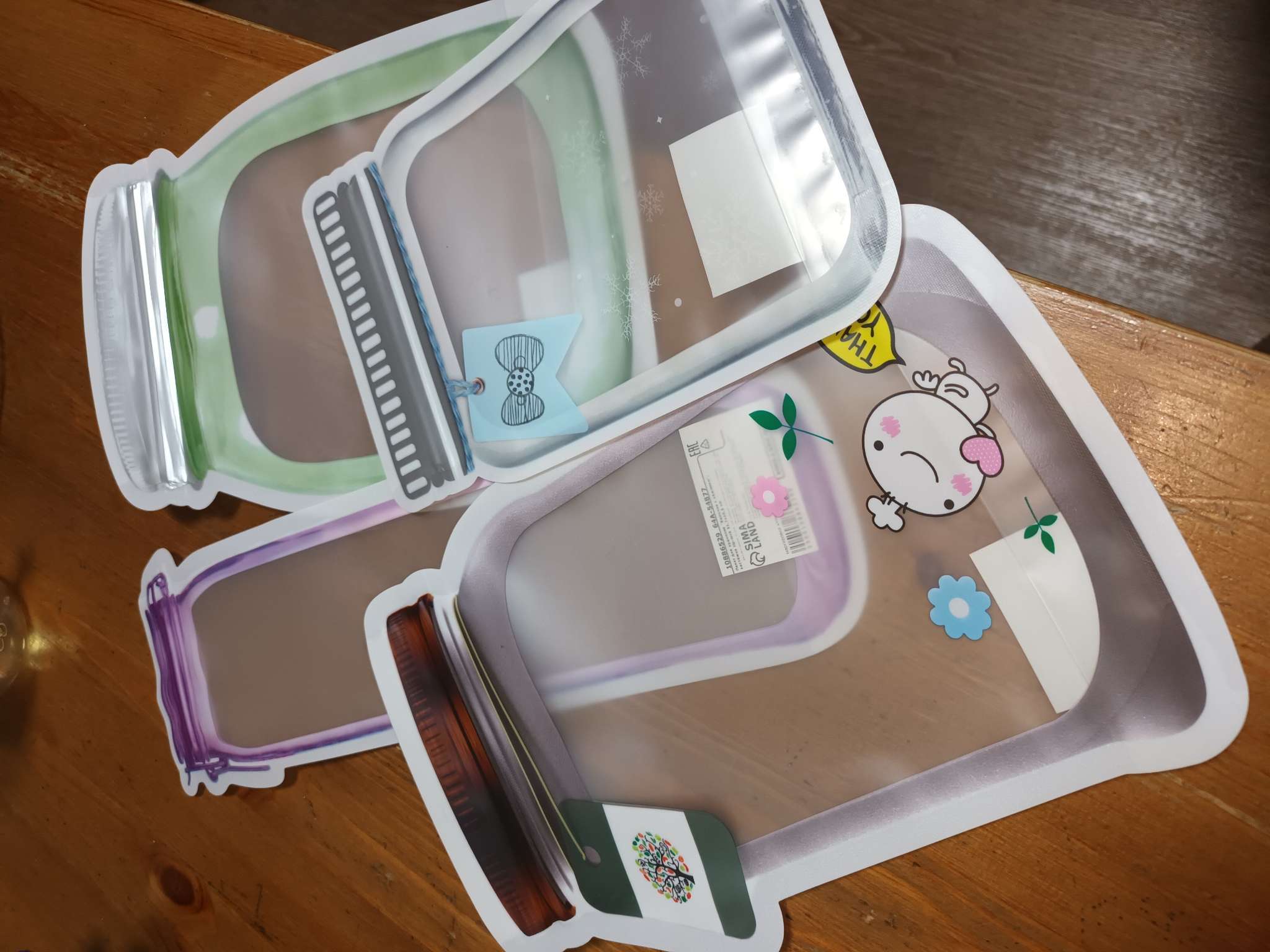 Фотография покупателя товара Пакет для хранения «Стеклянная баночка. Бант и снежинки», застёжка zip-lock, 20×13.7+6 см - Фото 1