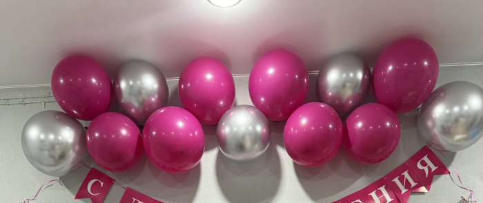 Фотография покупателя товара Свеча для торта, цифра 0 + воздушные шары, 5 шт., серебро - Фото 2