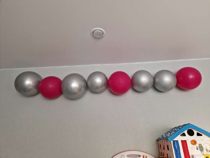 Фотография покупателя товара Свеча для торта, цифра 0 + воздушные шары, 5 шт., серебро - Фото 1