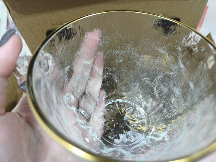 Фотография покупателя товара Набор кружек «Льдинка», 420 мл, 10.5×13.5×7.8 см, с золотой отводкой, 2 шт., стекло, прозрачный - Фото 3