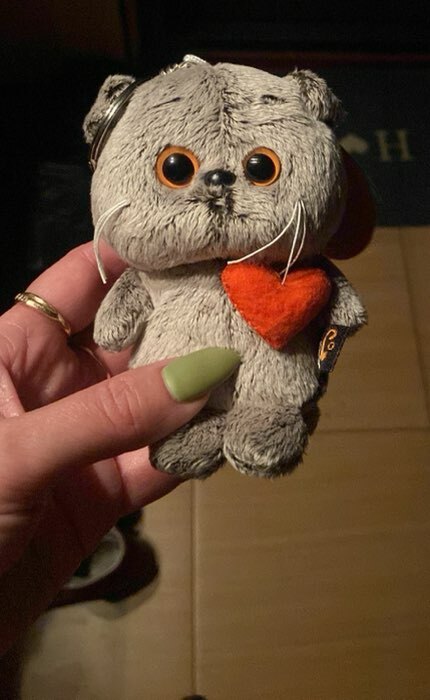Фотография покупателя товара Мягкая игрушка-брелок «Кот Басик брелок с сердечком», 12 см