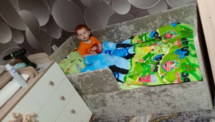 Фотография покупателя товара Диван – кровать «Непоседа», без ящика, 1600×800 мм, краш 28, цвет розовый - Фото 1