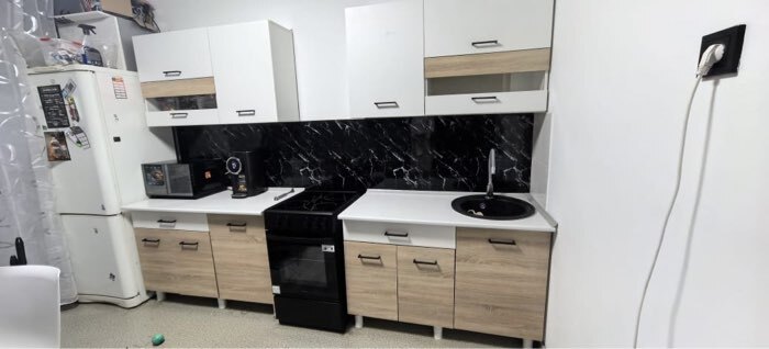 Фотография покупателя товара Кухонный гарнитур прямой «Тренд», 2600 мм, цвет белый/венге/сонома - Фото 1