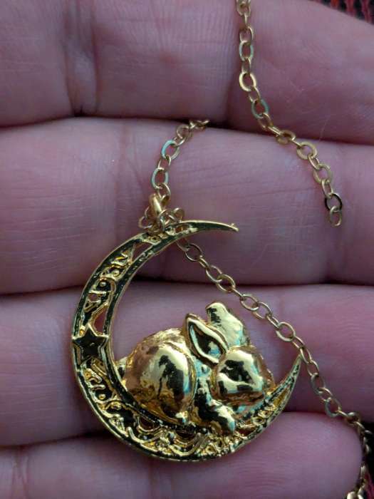 Фотография покупателя товара Кулон «Зайчик», металл, длина цепочки 45 см - Фото 2