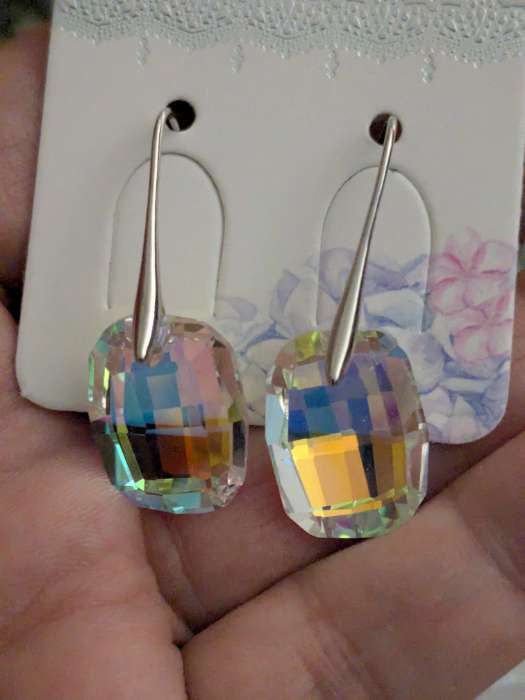 Фотография покупателя товара Серьги со стразами «Иллюзион» овал, синие - Фото 2