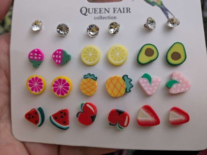 Фотография покупателя товара Серьги пусеты 12 пар «Вкусняшки» тропика, цветные в золоте - Фото 11