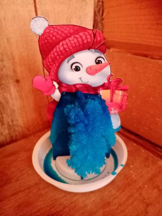 Фотография покупателя товара Набор для творчества «Лучистые кристаллы»: Снеговик, цвет синий - Фото 3