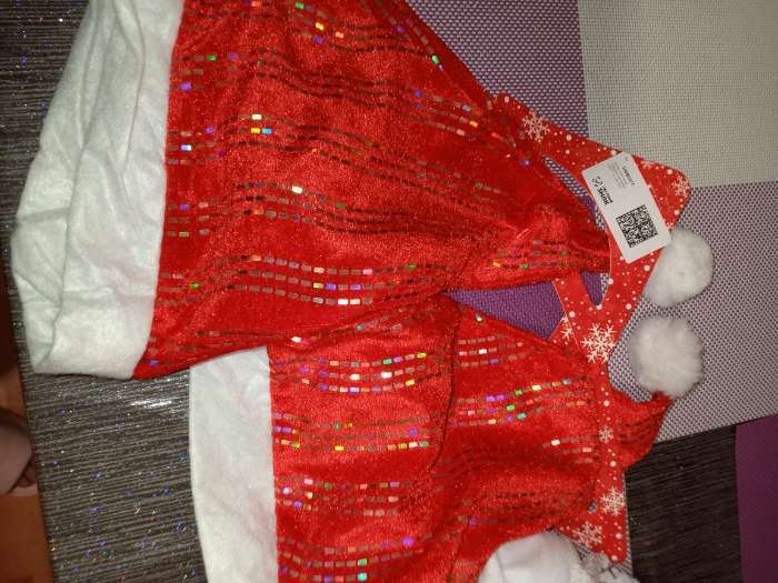 Фотография покупателя товара Колпак новогодний «Праздничная волна» 28×37 см, красный - Фото 1