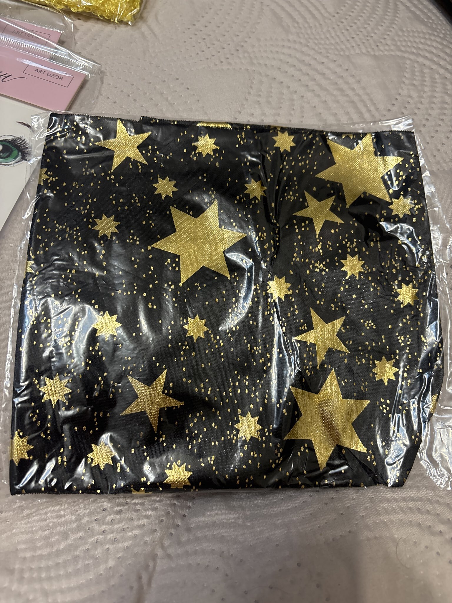 Фотография покупателя товара Ткань для рукоделия, трикотин «Звёзды», лоскут 50×50 см - Фото 1