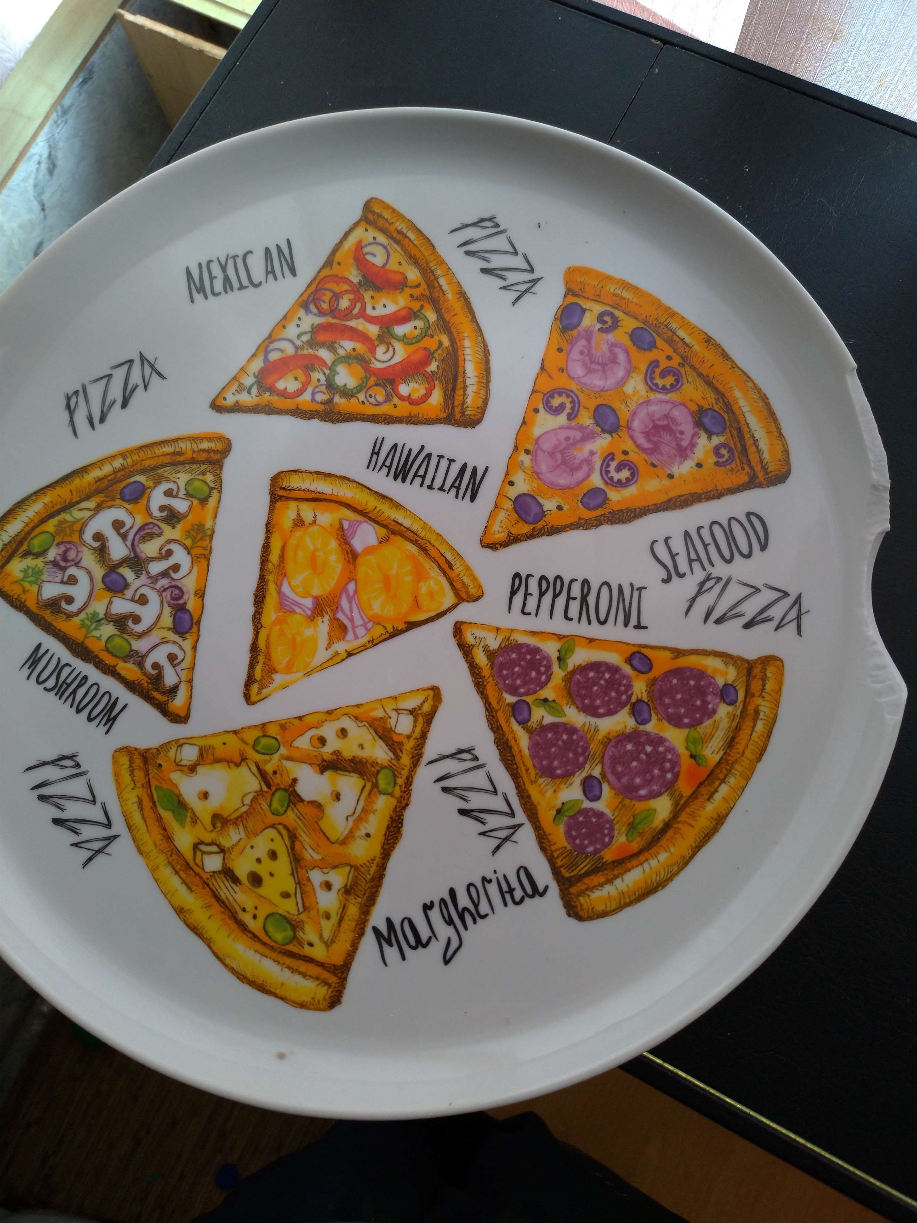 Фотография покупателя товара Набор блюд фарфоровый «Пицца», 7 предметов: 1 шт d=30 см, 6 шт d=20 см, рисунок МИКС - Фото 2