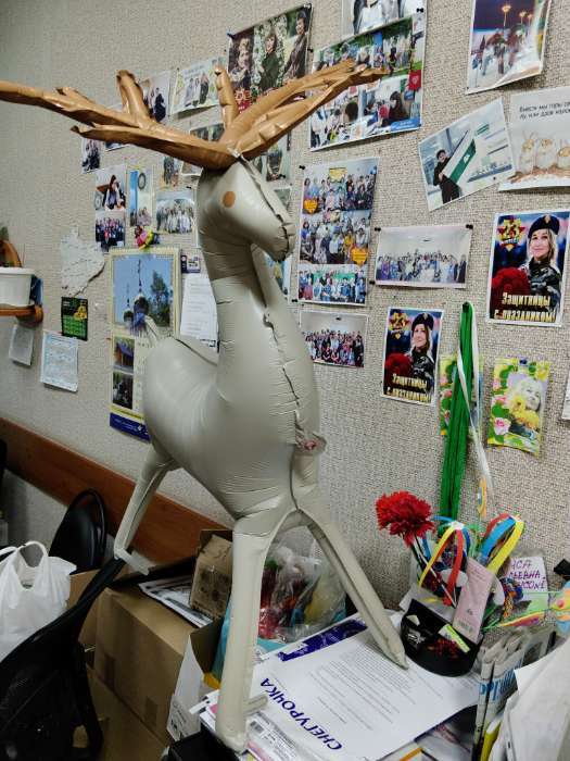 Фотография покупателя товара Воздушный шар фольгированный 43" «Снеговик», под воздух - Фото 4