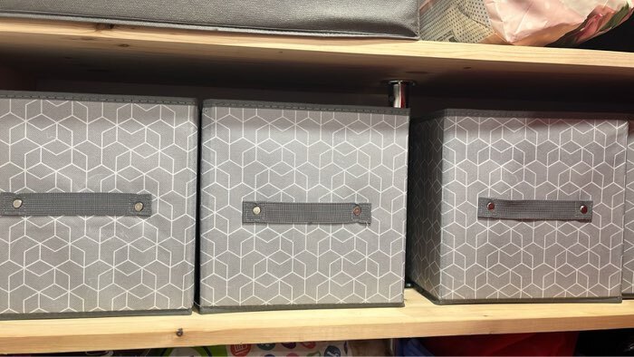 Фотография покупателя товара Короб стеллажный для хранения Доляна «Фора», 25×25×25 см, серый - Фото 2