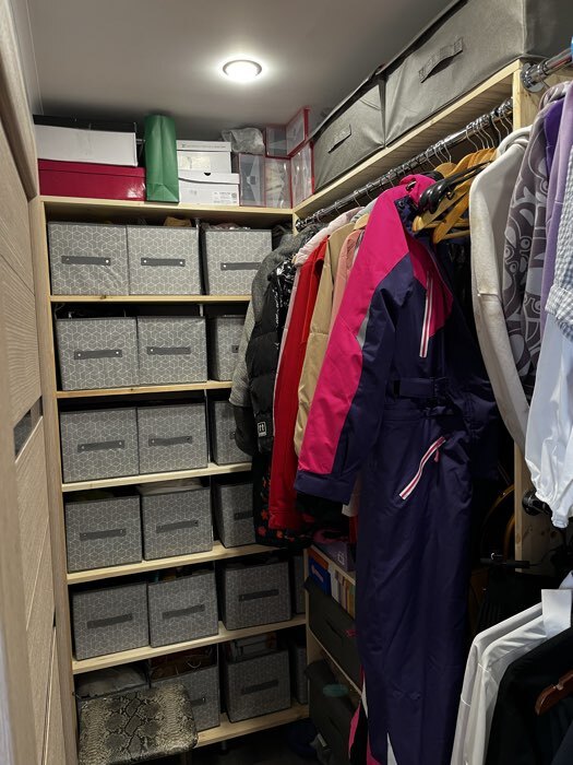 Фотография покупателя товара Короб стеллажный для хранения Доляна «Фора», 25×25×25 см, серый - Фото 3