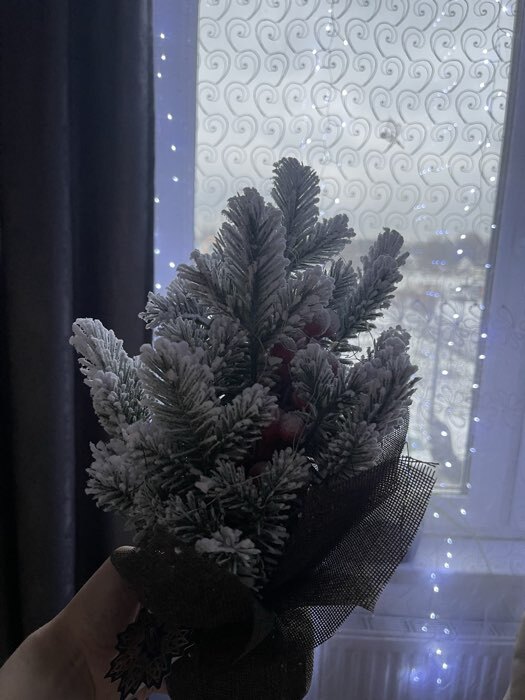 Фотография покупателя товара Фигура светодиодная «Зимняя пихта» 33×25×25 см, 20 LED, батарейки AG13×3 (в комплекте), свечение тёплое белое - Фото 3