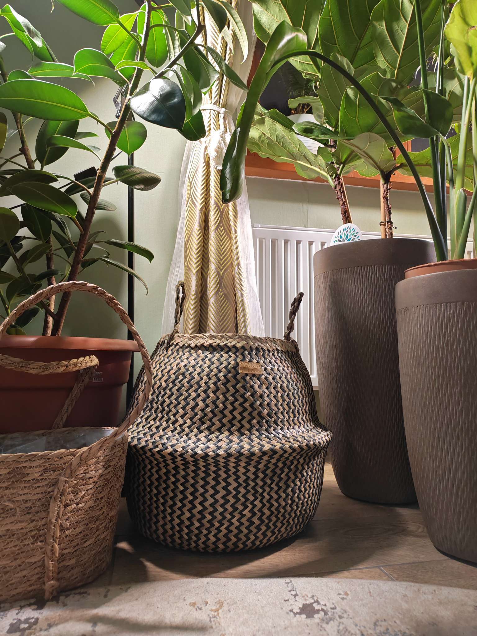 Фотография покупателя товара Корзина для белья плетеная круглая SL Home «Сорренто», камыш, 35×45 см - Фото 1