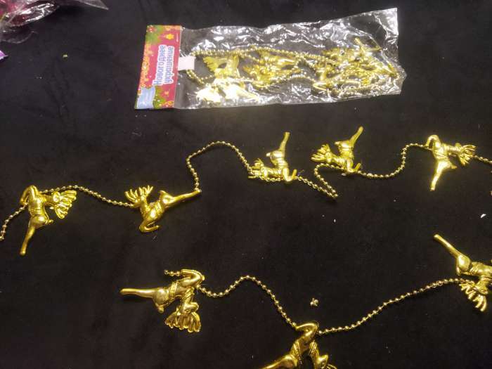 Фотография покупателя товара Бусы на ёлку «Олени», длина 1 м, золотистые - Фото 1