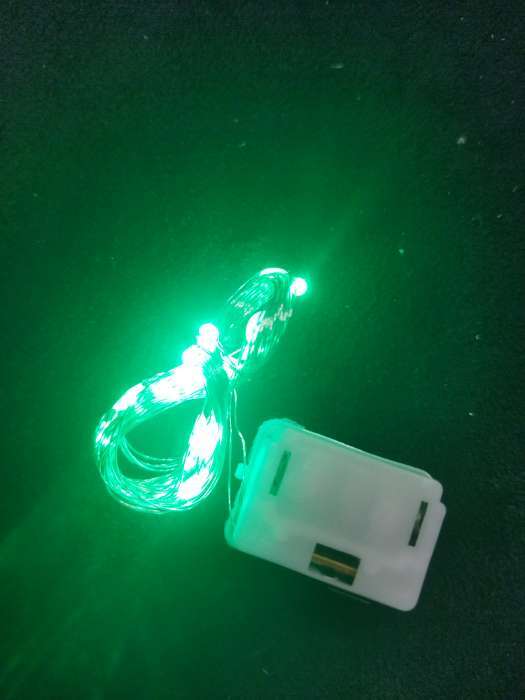 Фотография покупателя товара Гирлянда «Нить» 1 м роса, IP20, серебристая нить, 10 LED, 3 режима, батарейки AG13×3 (в комплекте), свечение мульти - Фото 2