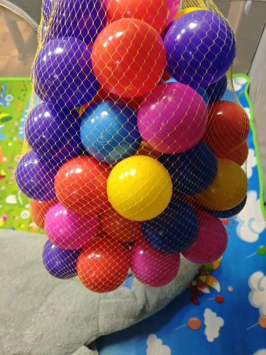 Фотография покупателя товара Шарики для сухого бассейна с рисунком, диаметр шара 7.5 см, набор 500 штук, цвет разноцветный - Фото 1