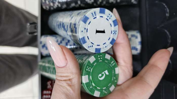 Фотография покупателя товара Покер в металлическом кейсе (2 колоды, фишки 500 шт. с/номиналом, 5 кубиков), 20.5×56 см - Фото 2