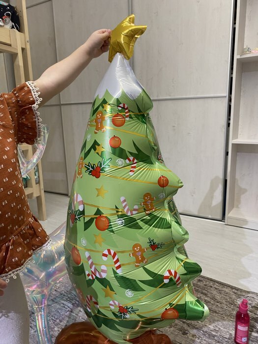 Фотография покупателя товара Воздушный шар фольгированный 43" «Снеговик», под воздух - Фото 1