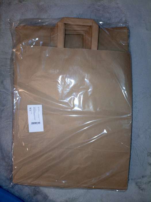 Фотография покупателя товара Пакет бумажный крафт 90 г/м², плоская ручка, 45×15×35 см - Фото 1