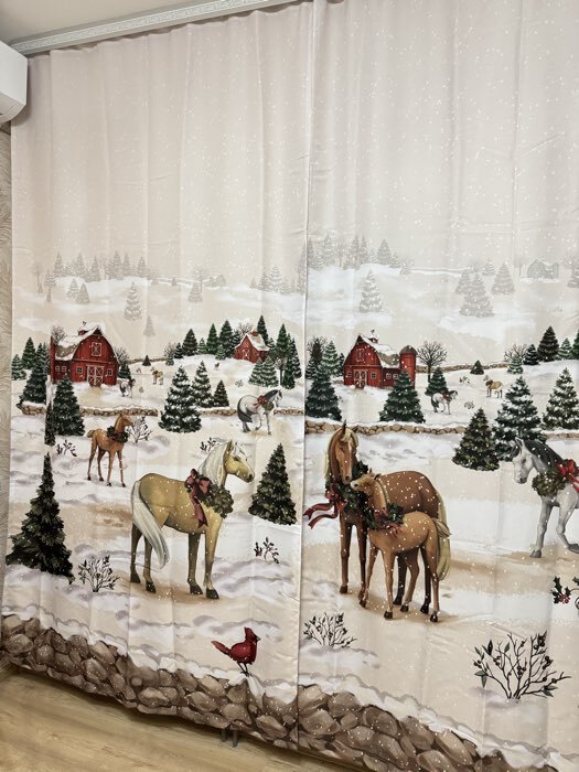 Фотография покупателя товара Шторы «Этель. Зимний лес», 145×260 см, 2 шт., 140 г/м² - Фото 2