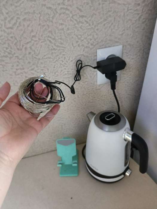 Фотография покупателя товара Гирлянда «Нить» 10 м роса, IP20, серебристая нить, 100 LED, свечение белое, 12 В - Фото 47