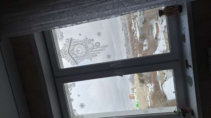 Фотография покупателя товара Наклейки на окна многоразовые «Волшебного Нового года», 50×70 см - Фото 1