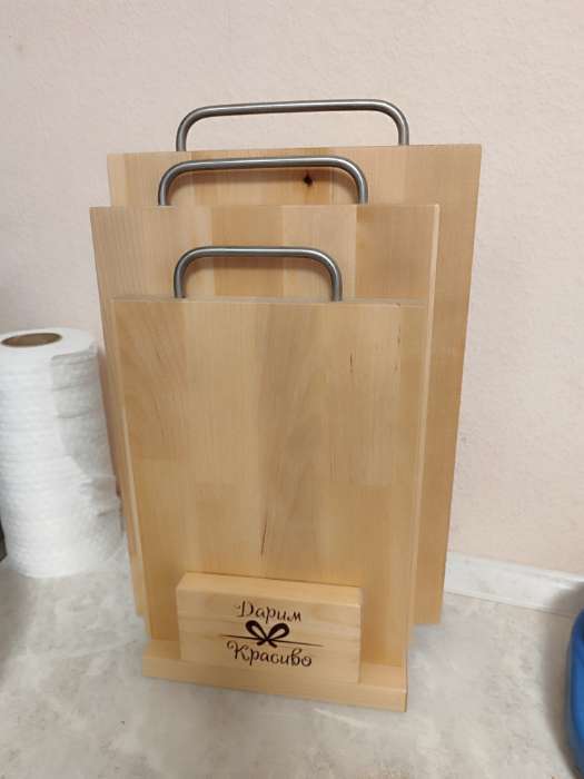 Фотография покупателя товара УЦЕНКА Набор досок разделочных «Прямоугольник» 3 шт. метал.ручка 34×22×1.8;31×20×1.8;26×18×1.8 см 73 - Фото 1