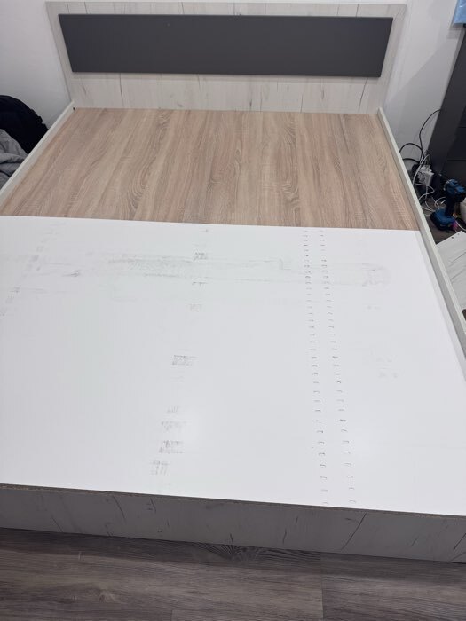 Фотография покупателя товара Кровать «Фиеста», с ящиками, спальное место 1600×2000 мм, 1635×2037×800 мм, цвет графит/дуб крафт белый - Фото 2