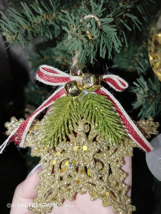 Фотография покупателя товара Ёлочная игрушка «Зимнее волшебство. Олень ажур» пластик, 9×14 см, золото - Фото 1