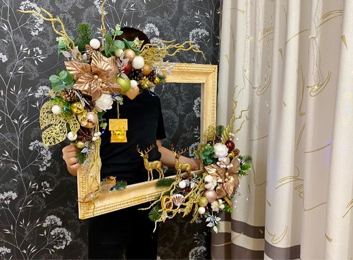 Фотография покупателя товара Ёлочные игрушки 2 шт. «Зимнее волшебство. Благородный олень» пластик, 8×15 см, золото - Фото 2