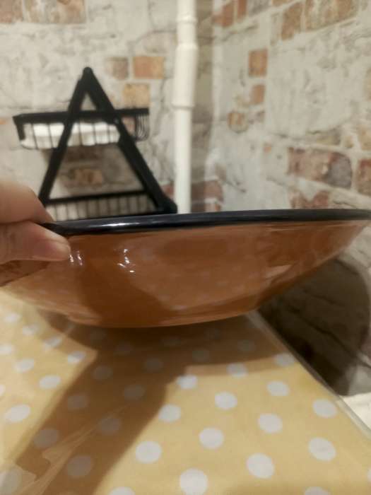 Фотография покупателя товара Ляган узбекский Риштанская керамика «Узоры», для плова, d=33 см, глубокий, синий - Фото 3