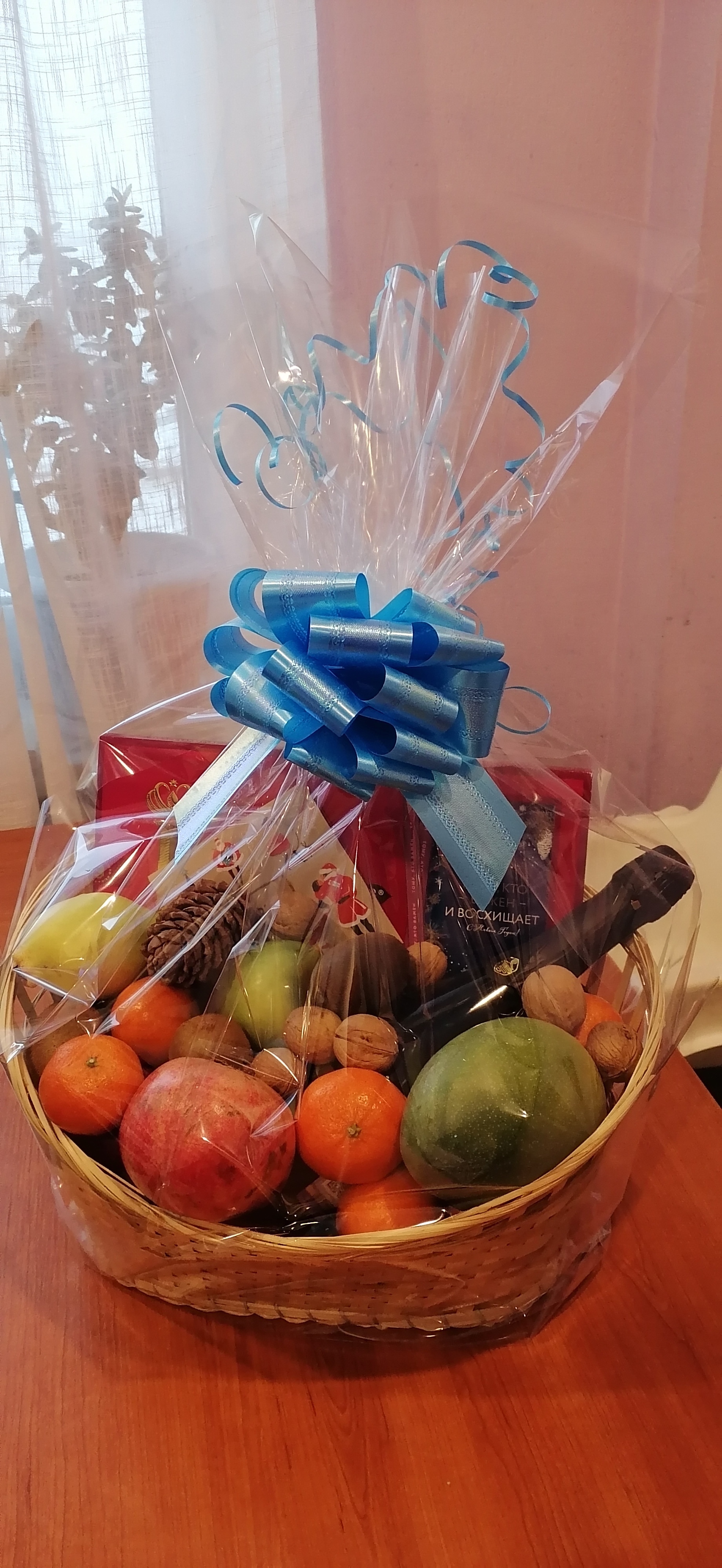 Фотография покупателя товара Корзина для подарков, 30×42×11/24, дно 14×30 см, бамбук - Фото 1