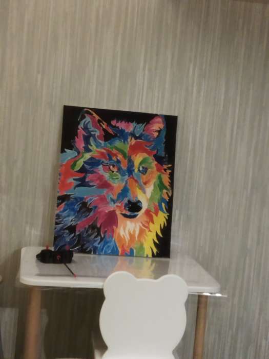 Фотография покупателя товара Картина по номерам «Радужный волк» 40х50 см - Фото 1