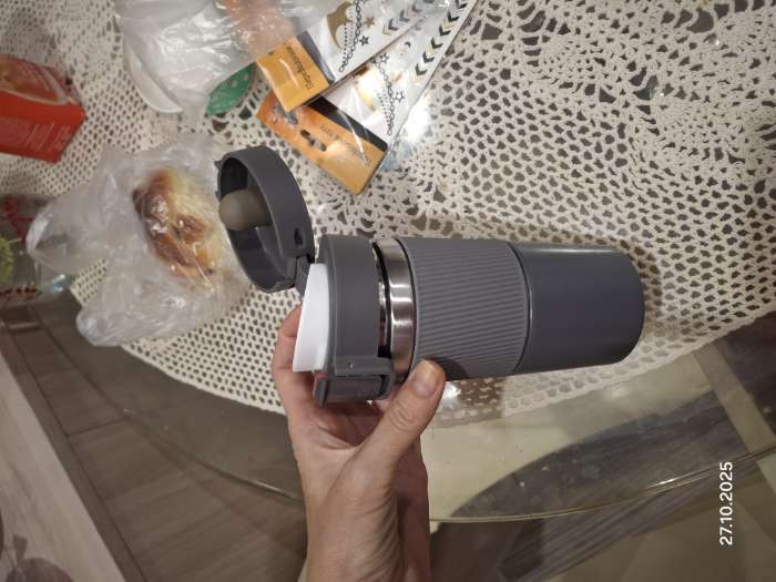 Фотография покупателя товара Термокружка Мастер К Style, 380 мл, сохраняет тепло 8 ч, с ситечком, нержавеющая сталь, оранжевая - Фото 2