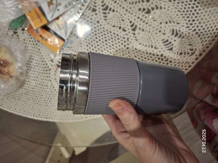 Фотография покупателя товара Термокружка Мастер К Style, 380 мл, сохраняет тепло 8 ч, с ситечком, нержавеющая сталь, оранжевая - Фото 4