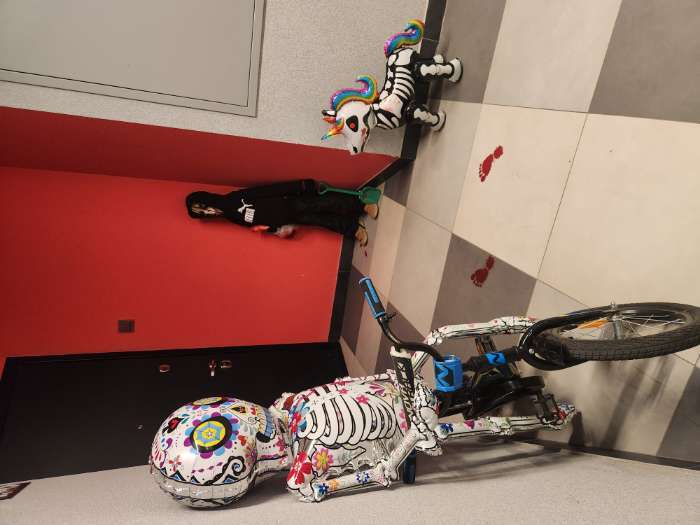 Фотография покупателя товара Воздушный шар фольгированный 25" «Единорог-скелет», фигура, под воздух - Фото 1