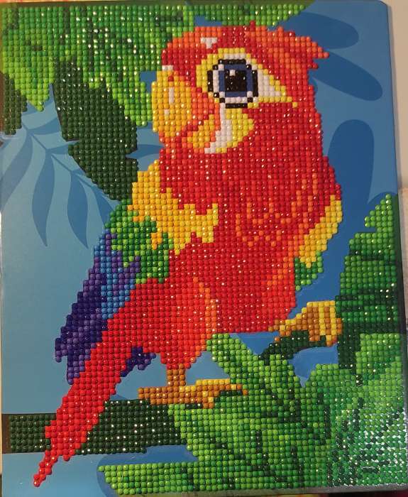 Фотография покупателя товара Алмазная мозаика с частичным заполнением для детей «Яркий попугай», 20 х 25 см - Фото 1