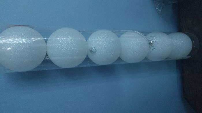 Фотография покупателя товара Ёлочные игрушки «Блестящая дымка», шары новогодние, пластик, набор d=6 см, 12 шт., белый - Фото 1