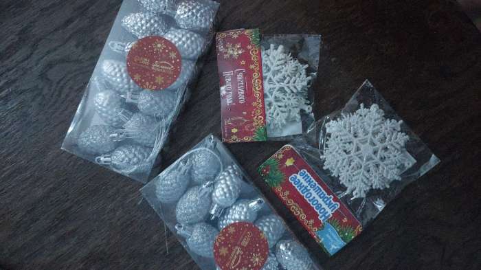 Фотография покупателя товара Ёлочные игрушки набор 6 шт. «Зимнее волшебство. Снежинка узорная», d=7 см, белый - Фото 2