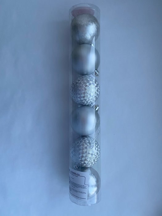 Фотография покупателя товара Набор шаров пластик d-6 см, 6 шт "Пилар" серебро - Фото 1