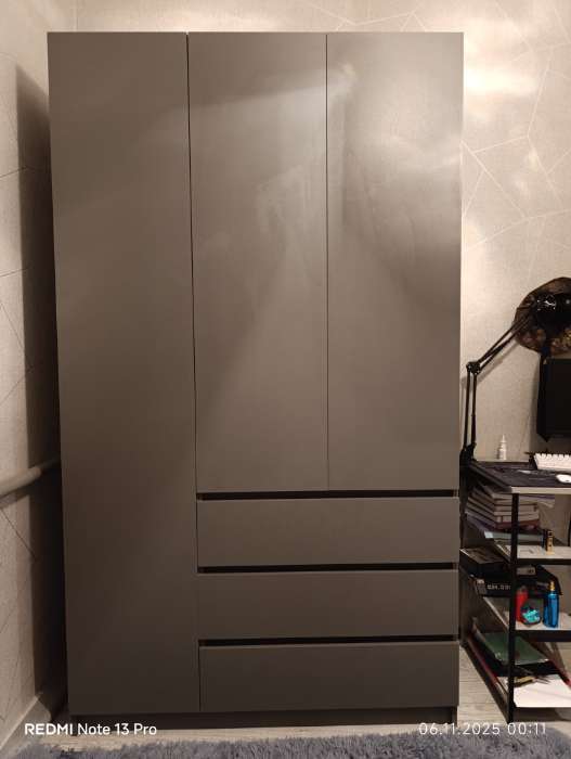 Фотография покупателя товара Шкаф – пенал «Мадера», 400×520×2100 мм, цвет графит - Фото 5