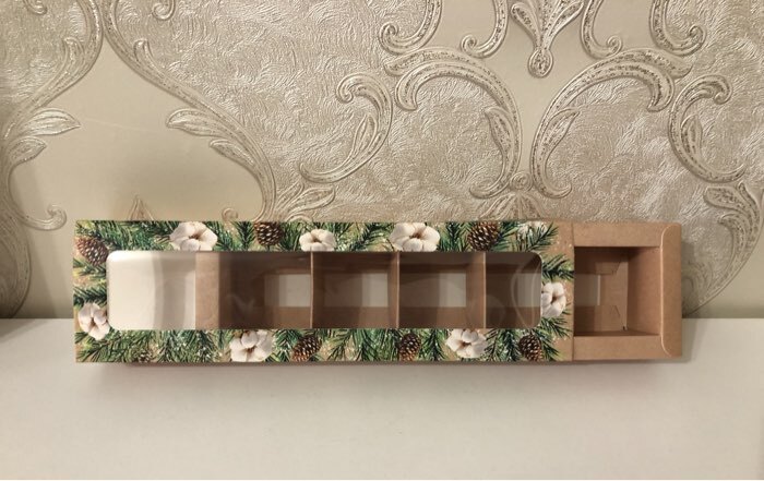 Фотография покупателя товара Коробка под 5 конфет с ячейками «С Новым годом», 21×3×5.5 см - Фото 4