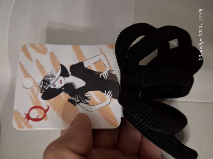 Фотография покупателя товара Резинки для волос QF «Амелия», набор 6 шт., тайна, 4 см, чёрные - Фото 4