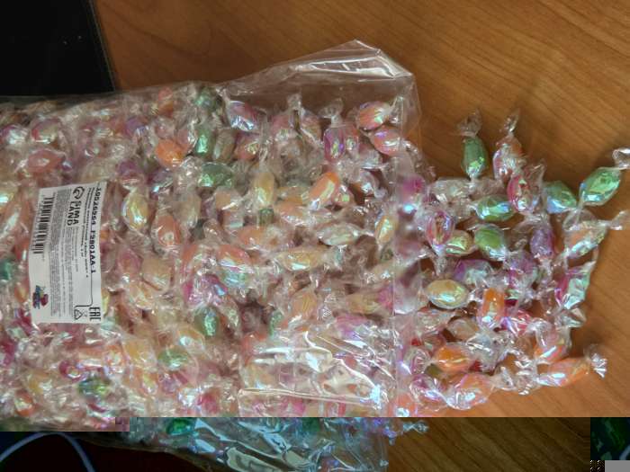 Фотография покупателя товара Мармелад жевательный «Бобы желе» со вкусом персик, черника, клубника, апельсин, 2.5 кг - Фото 1