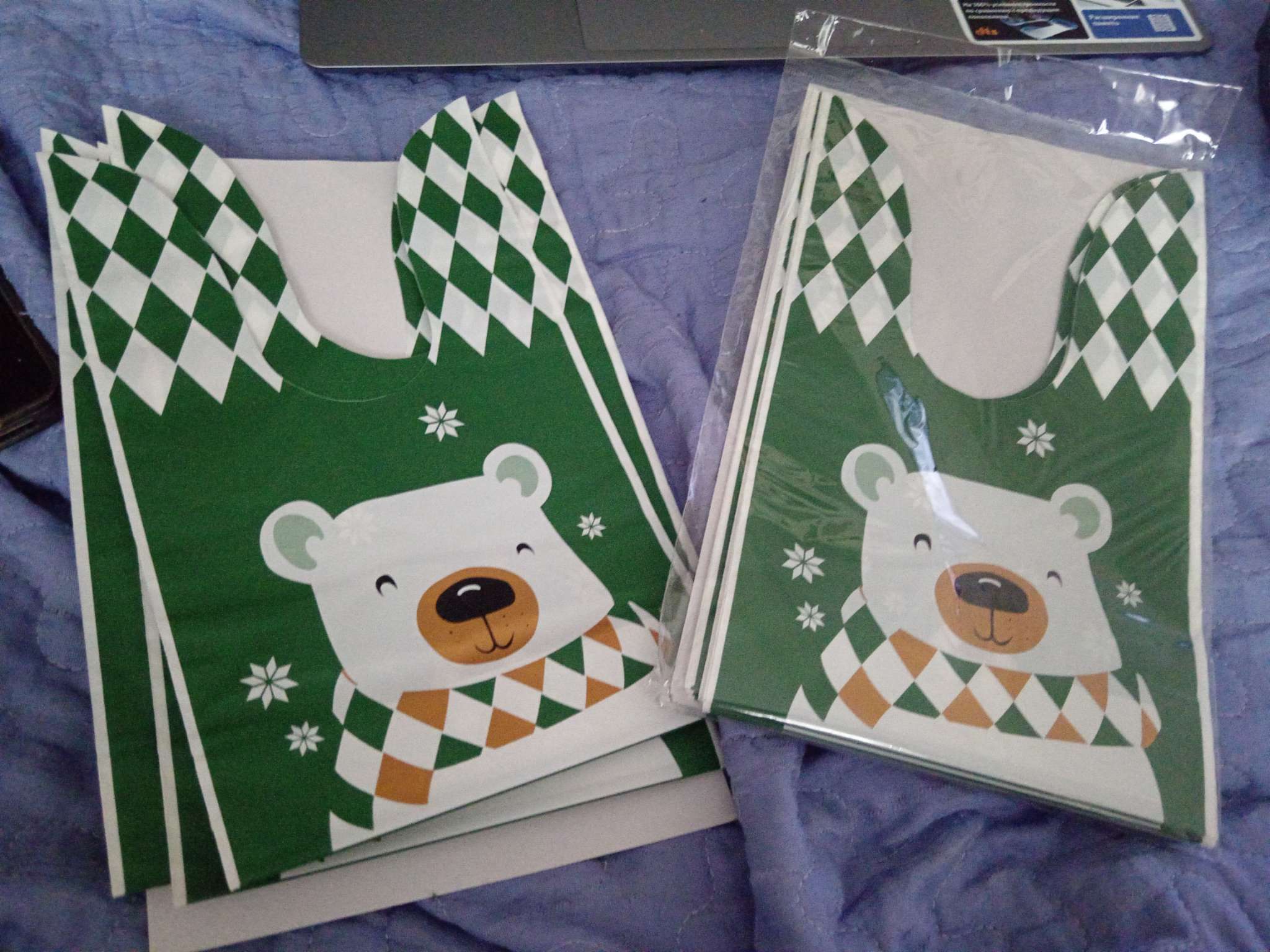 Фотография покупателя товара Пакет полиэтиленовый подарочный новогодний с ушками «Мишка», 13×23 см - Фото 17