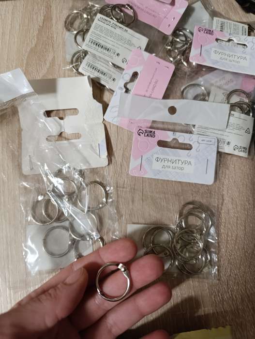 Фотография покупателя товара Кольцо для карниза, разъёмное, d=20/24 мм, 10 шт., цвет серебряный - Фото 1